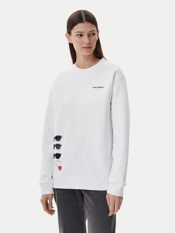 KARL LAGERFELD Суитшърт A1W20076 Бял Relaxed Fit цвят на ниска цена