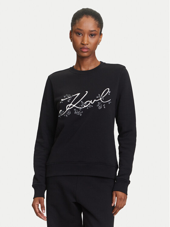 KARL LAGERFELD Суитшърт A3W20010 Черен Regular Fit цвят на ниска цена