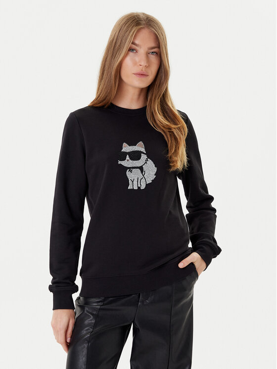 KARL LAGERFELD Суитшърт A3W20066 Черен Regular Fit цвят на ниска цена