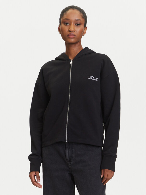 KARL LAGERFELD Суитшърт A3W20067 Черен Regular Fit цвят на ниска цена