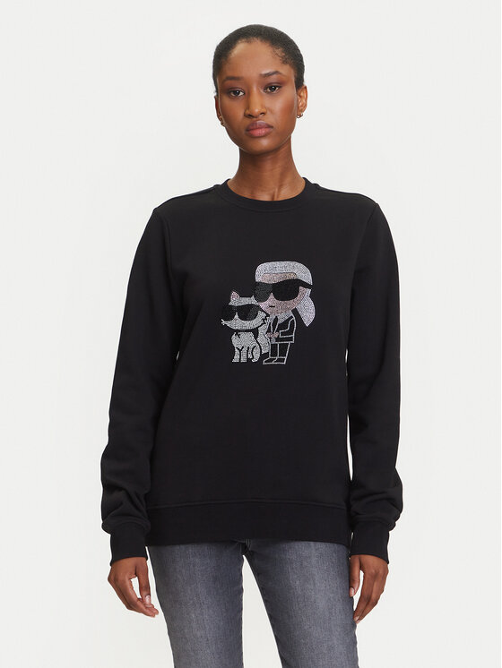 KARL LAGERFELD Суитшърт A3W20069 Черен Regular Fit цвят на ниска цена