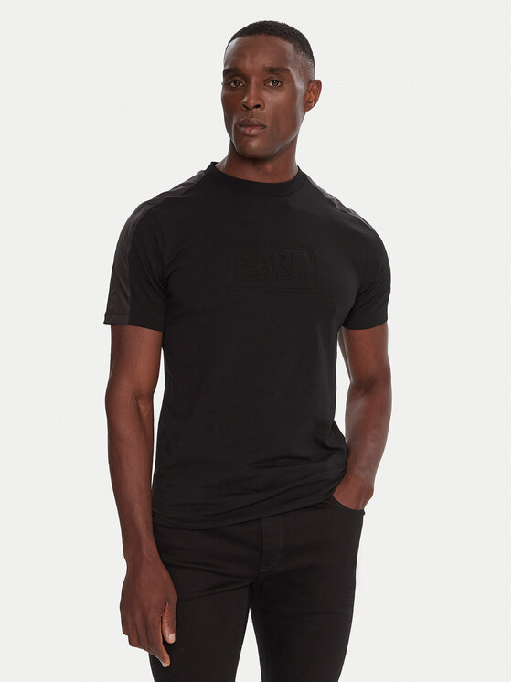 KARL LAGERFELD Тишърт 755030 554235 Черен Regular Fit цвят на ниска цена