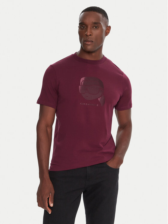 KARL LAGERFELD Тишърт 755032 554221 Бордо Regular Fit цвят на ниска цена