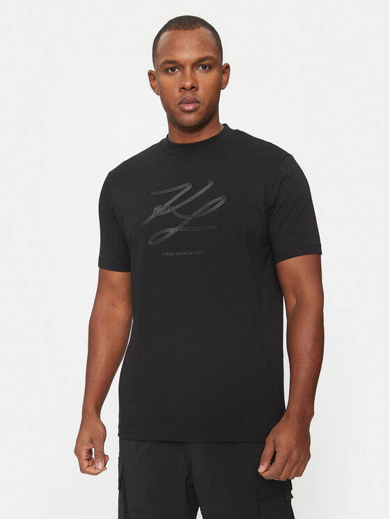 KARL LAGERFELD Тишърт 755034 544225 Черен Regular Fit цвят на ниска цена