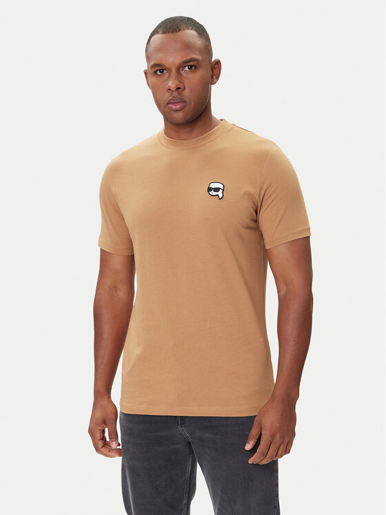 KARL LAGERFELD Тишърт 755710 554224 Бежов Regular Fit цвят на ниска цена