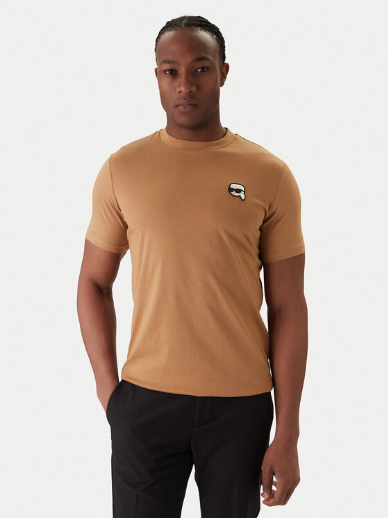 KARL LAGERFELD Тишърт 755710 561224 Бежов Regular Fit цвят на ниска цена