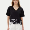 KARL LAGERFELD Тишърт A2W17104 Черен Relaxed Fit цвят на ниска цена