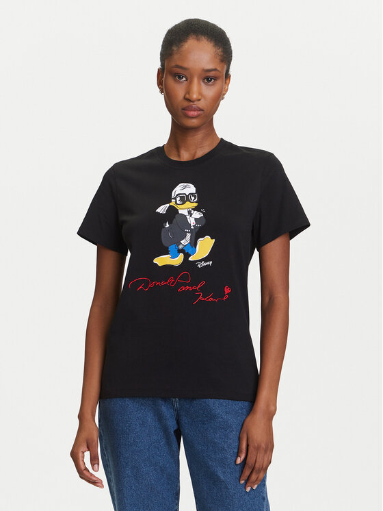 KARL LAGERFELD Тишърт A3W17090 Черен Regular Fit цвят на ниска цена