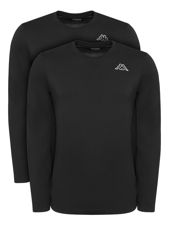 Kappa Комплект дълги ръкави Logo Saro 37216LW Черен Regular Fit цвят на ниска цена