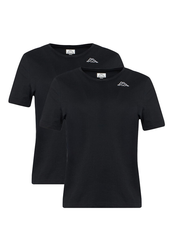 Kappa Комплект тениски Logo Alyce 322564W Черен Regular Fit цвят на ниска цена
