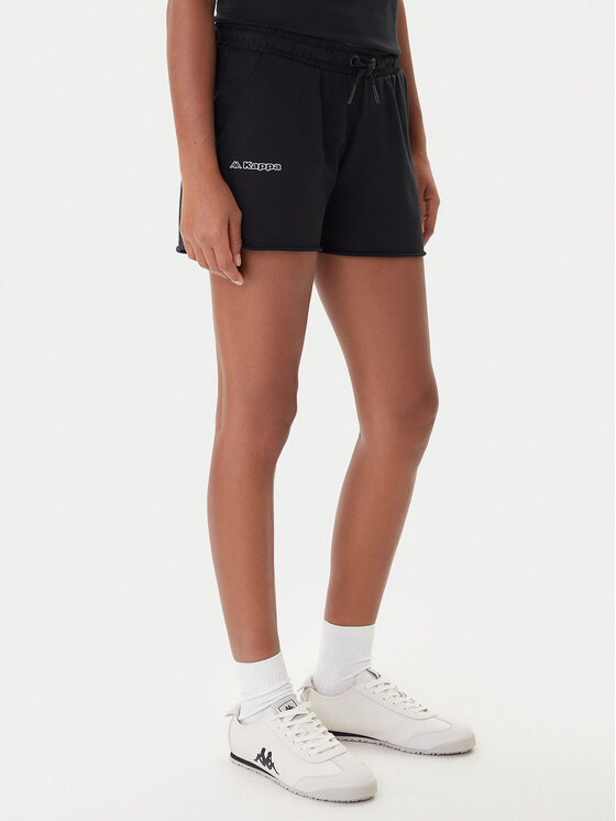 Kappa Спортни шорти Fefra 351K2RW Черен Regular Fit цвят на ниска цена