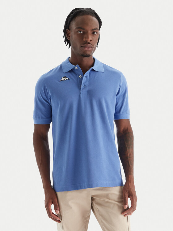 Kappa Тениска с яка и копчета Logo Sharas Mss 302B3D0 Син Regular Fit цвят на ниска цена