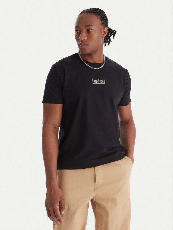 Kappa Тишърт Authentic Nuria 341V2UW Черен Regular Fit цвят на ниска цена