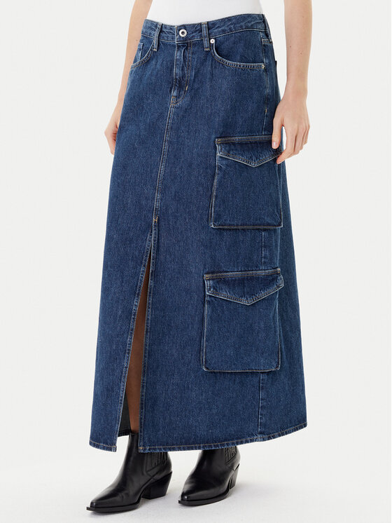 Karl Lagerfeld Jeans Дънкова пола A3W12011 Син Regular Fit цвят на ниска цена