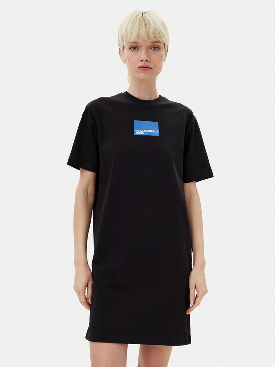 Karl Lagerfeld Jeans Ежедневна рокля A2W13028 Черен Regular Fit цвят на ниска цена