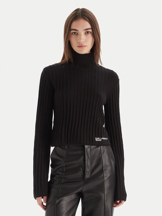 Karl Lagerfeld Jeans Поло A4W18021 Черен Slim Fit цвят на ниска цена