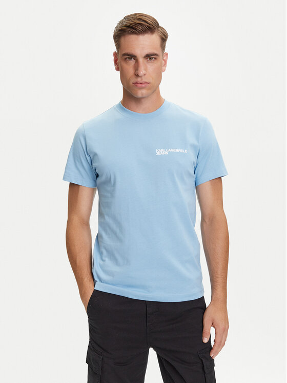 Karl Lagerfeld Jeans Тишърт A1M17003 Син Slim Fit цвят на ниска цена