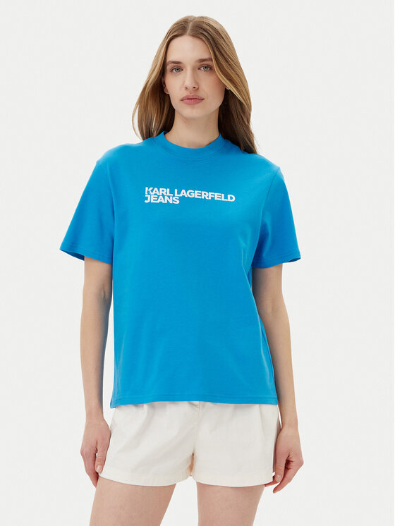 Karl Lagerfeld Jeans Тишърт A1W17005 Син Relaxed Fit цвят на ниска цена