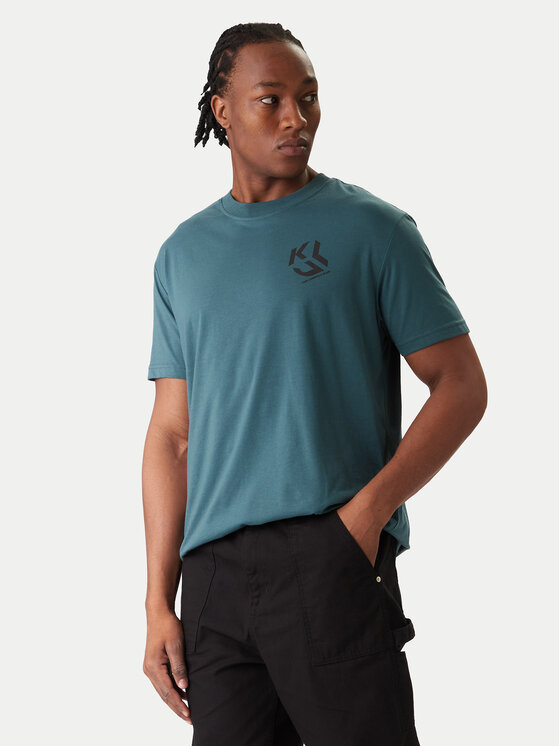 Karl Lagerfeld Jeans Тишърт A2M17072 Зелен Regular Fit цвят на ниска цена