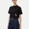 Karl Lagerfeld Jeans Тишърт A2W17076 Черен Cropped Fit цвят на ниска цена