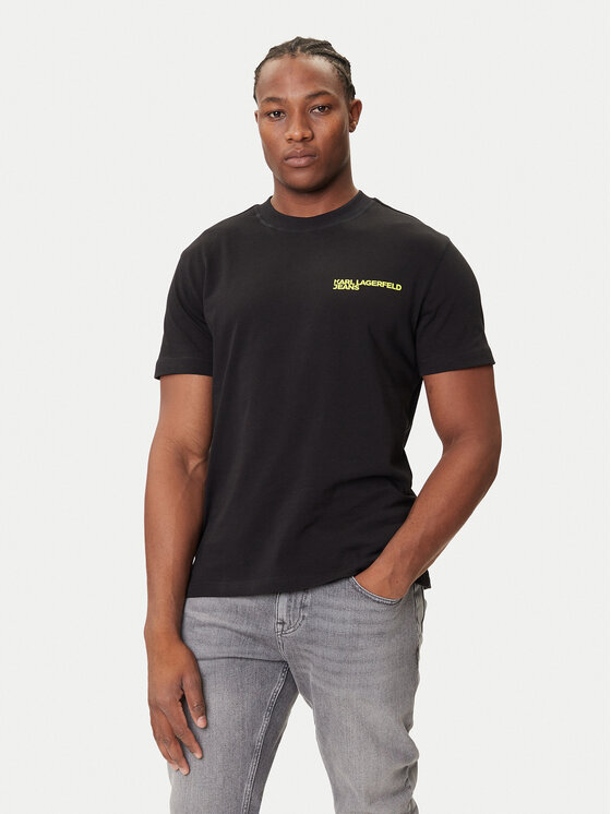 Karl Lagerfeld Jeans Тишърт A3M17027 Черен Relaxed Fit цвят на ниска цена