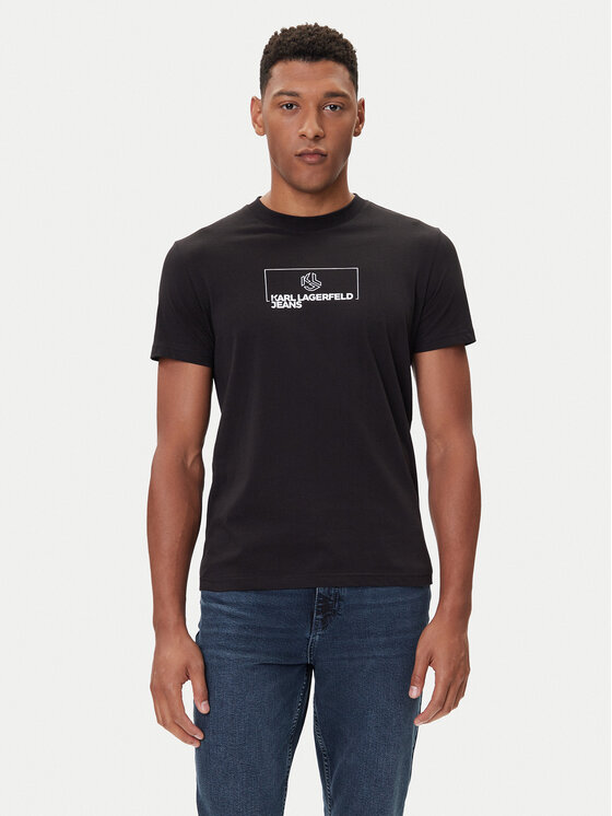 Karl Lagerfeld Jeans Тишърт A4M17020 Черен Slim Fit цвят на ниска цена