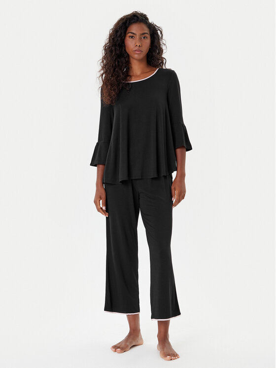 Kate Spade Пижама KSI01506 Черен Regular Fit цвят на ниска цена