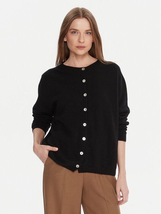 Kontatto Кардиган 3M0978C Черен Relaxed Fit цвят на ниска цена