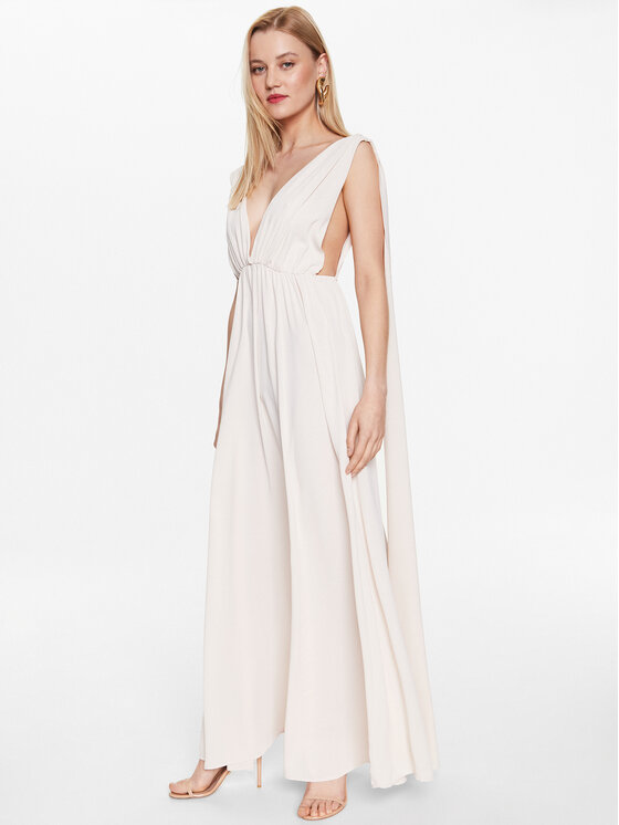 Kontatto Коктейлна рокля YM509 Екрю Regular Fit цвят на ниска цена