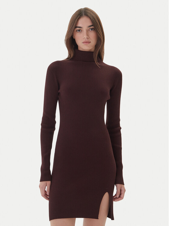 Kontatto Плетена рокля 3M0827C Кафяв Slim Fit цвят на ниска цена