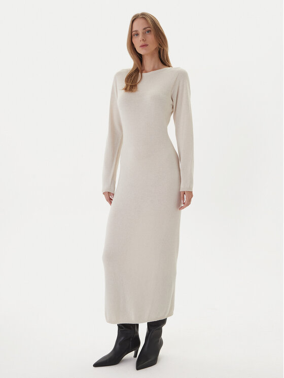 Kontatto Плетена рокля 3M0964C Екрю Slim Fit цвят на ниска цена