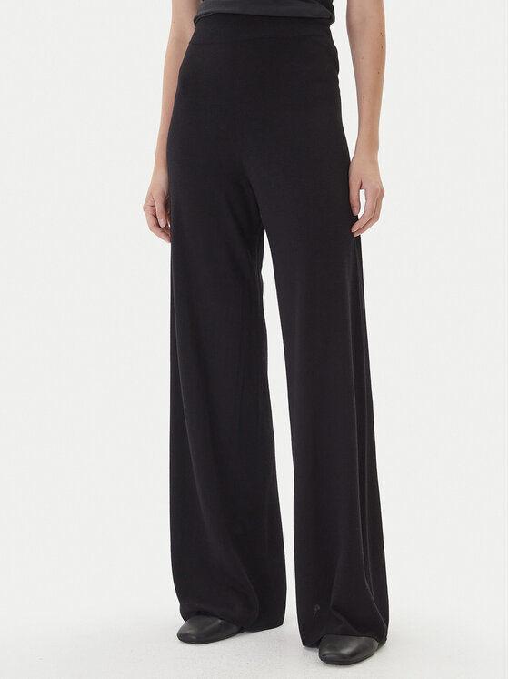 Kontatto Плетени панталони 3M0803C Черен Regular Fit цвят на ниска цена