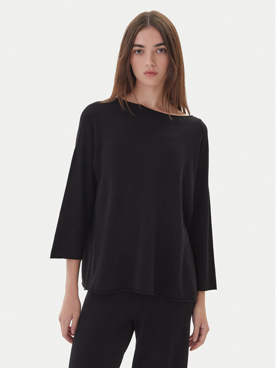 Kontatto Пуловер 3M0801C Черен Regular Fit цвят на ниска цена