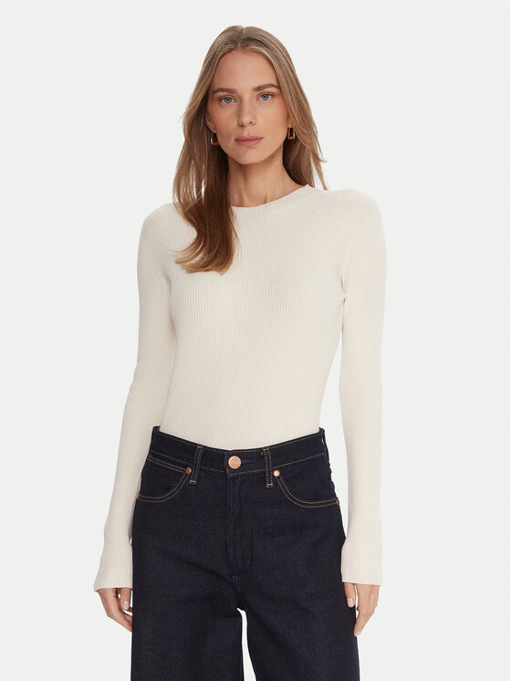 Kontatto Пуловер 3M0809C Екрю Slim Fit цвят на ниска цена