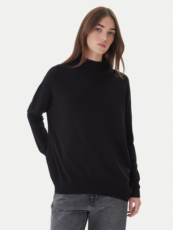 Kontatto Пуловер 3M0822C Черен Relaxed Fit цвят на ниска цена