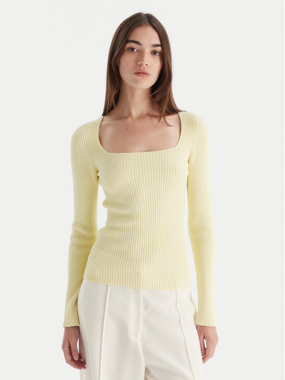 Kontatto Пуловер 3M0830C Жълт Slim Fit цвят на ниска цена