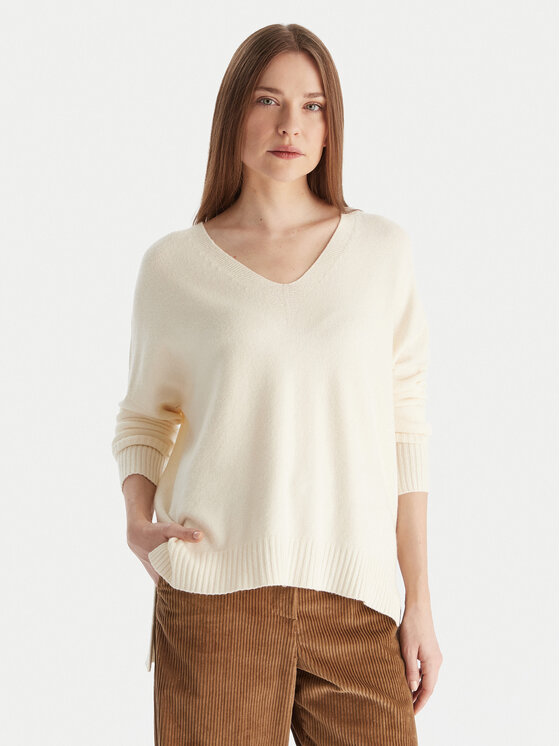 Kontatto Пуловер 3M0842C Екрю Relaxed Fit цвят на ниска цена