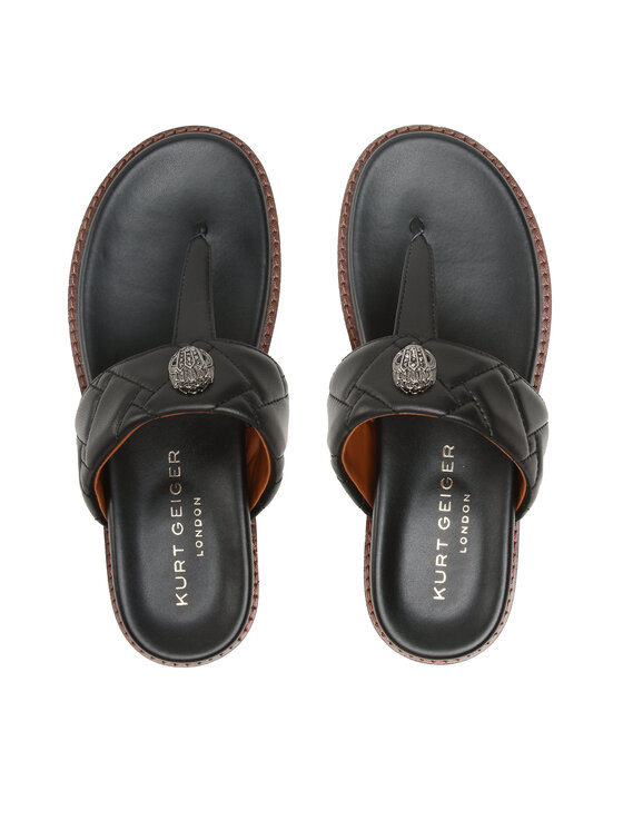 Kurt Geiger Джапанки Kensington T-Bar Chunky 9819900109 Черен цвят на ниска цена