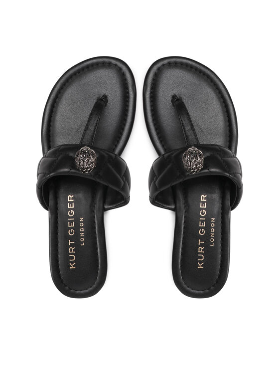 Kurt Geiger Джапанки Kensington T-Bar Sandal 8651400109 Черен цвят на ниска цена