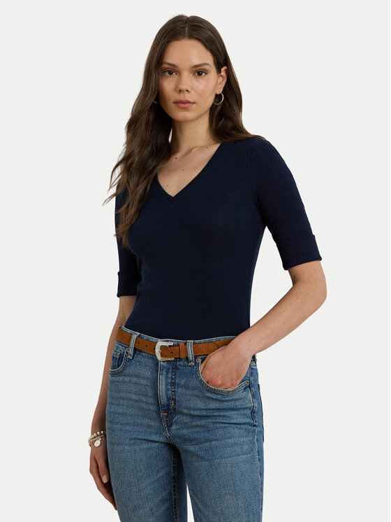 LAUREN RALPH LAUREN Блуза 200815843010 Тъмносин Slim Fit цвят на ниска цена