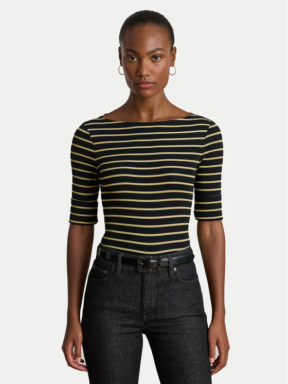 LAUREN RALPH LAUREN Блуза 200980044002 Черен Slim Fit цвят на ниска цена