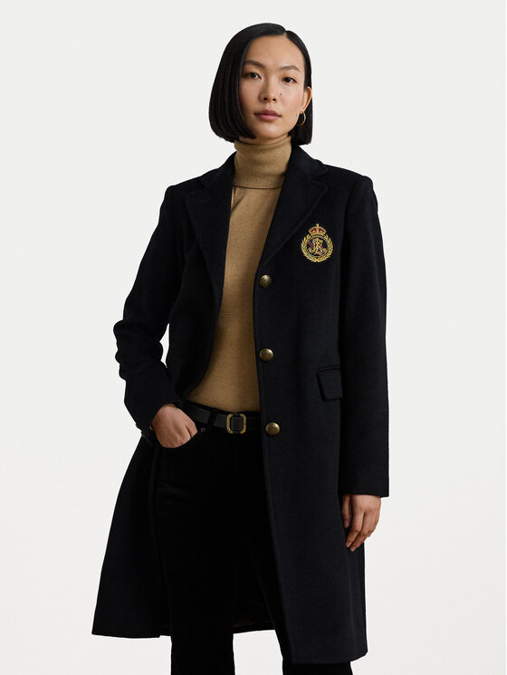 LAUREN RALPH LAUREN Вълнено палто 297958509001 Черен Regular Fit цвят на ниска цена