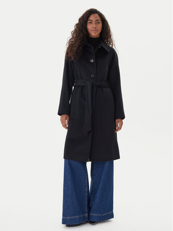 LAUREN RALPH LAUREN Вълнено палто 297P04140001 Черен Regular Fit цвят на ниска цена