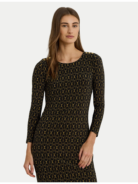 LAUREN RALPH LAUREN Ежедневна рокля 200980037001 Черен Slim Fit цвят на ниска цена