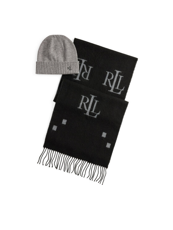 LAUREN RALPH LAUREN Комплект шал и шапка LAUREN RALPH LAUREN-454P04457 Черен цвят на ниска цена