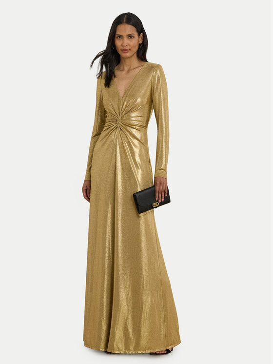 LAUREN RALPH LAUREN Официална рокля 253979967001 Златист Slim Fit цвят на ниска цена