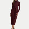 LAUREN RALPH LAUREN Плетена рокля 200980028006 Бордо Slim Fit цвят на ниска цена