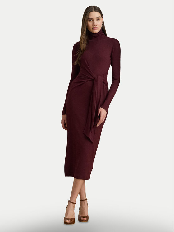 LAUREN RALPH LAUREN Плетена рокля 200980028006 Бордо Slim Fit цвят на ниска цена
