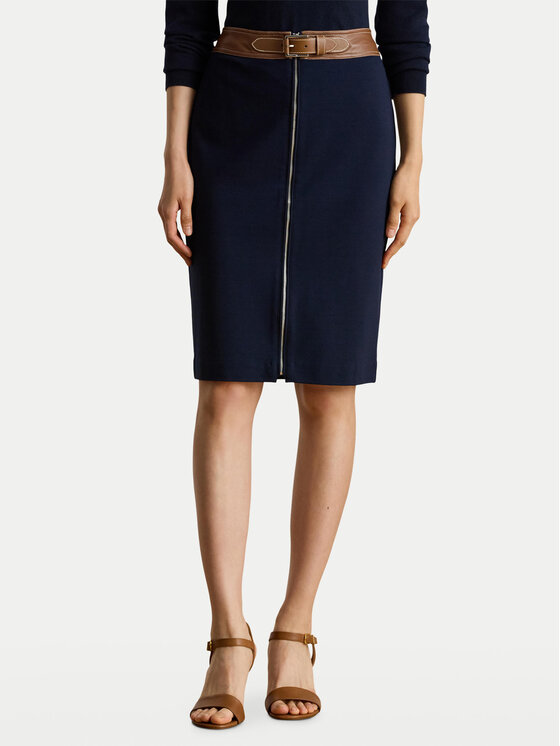 LAUREN RALPH LAUREN Пола тип молив 200980024001 Тъмносин Slim Fit цвят на ниска цена