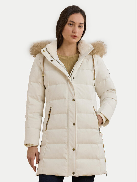 LAUREN RALPH LAUREN Пухено яке 297957509002 Екрю Regular Fit цвят на ниска цена